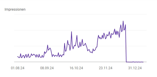 Google Ads Kampagne mit Anzeige über organischen Suchergebnissen.