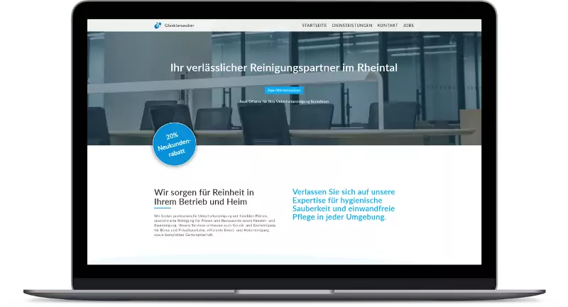 Bewertung von Glasklar über die Erstellung einer Firmenwebsite von Carlos Molina